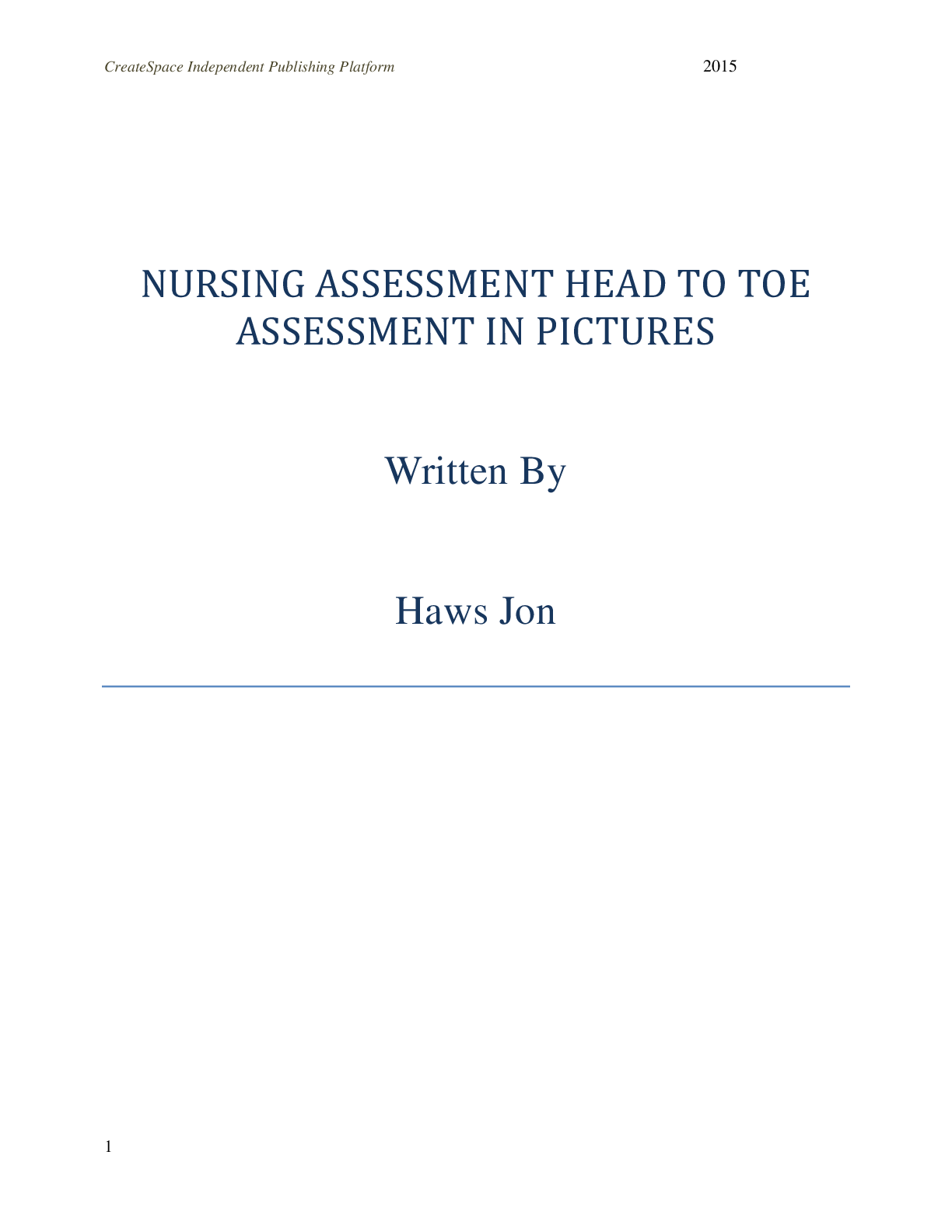 Preview image for Revision For Nursing 2021 Assessment Head To Toe Assessment In Pictures By Haws Jon  (1)